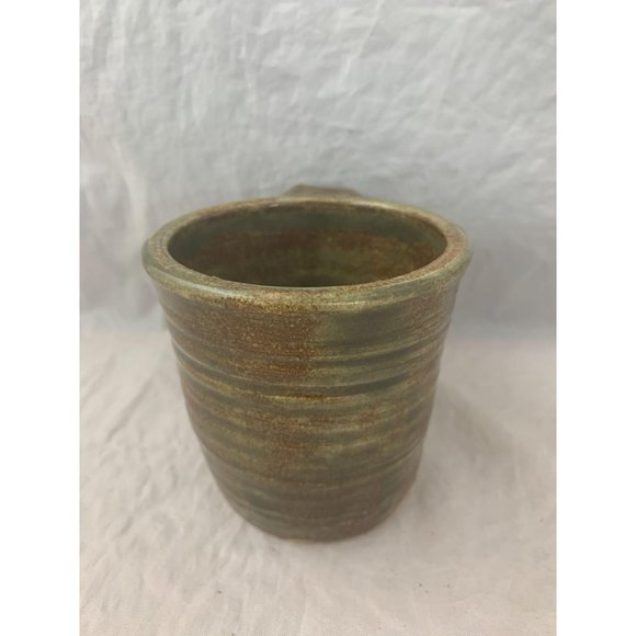 Brown / Green Stoneware Coffee Mug - 3.5" Tall - Picture 5 of 7